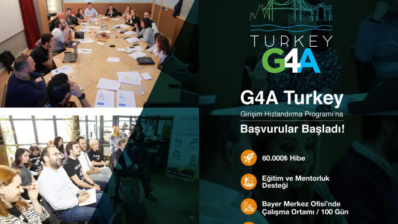 G4A Türkiye programı hakkında fonlama, mentorluk ve çalışma alanı fırsatlarının vurgulandığı toplantı ve sunuma katılan kişiler.